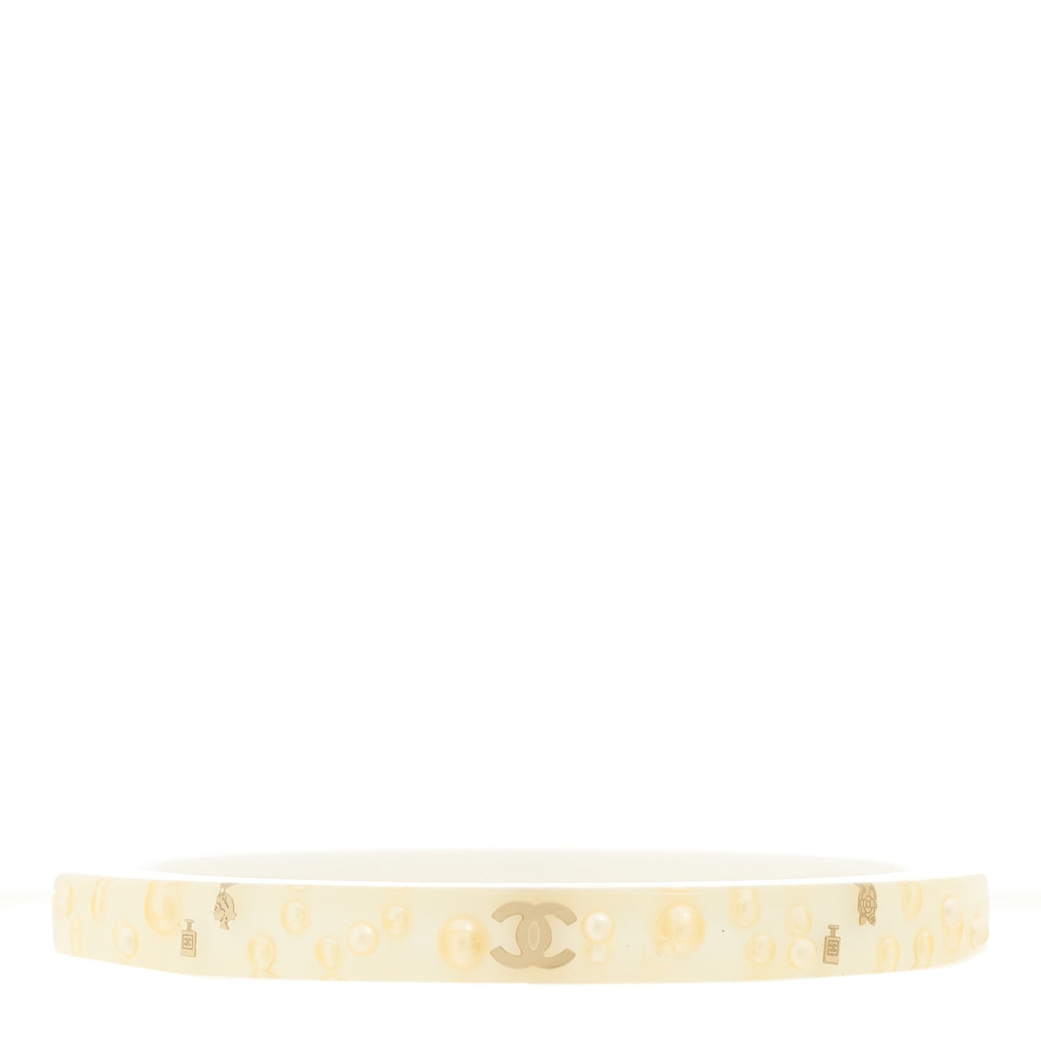Resin CC Pearl Cuff Transparent White