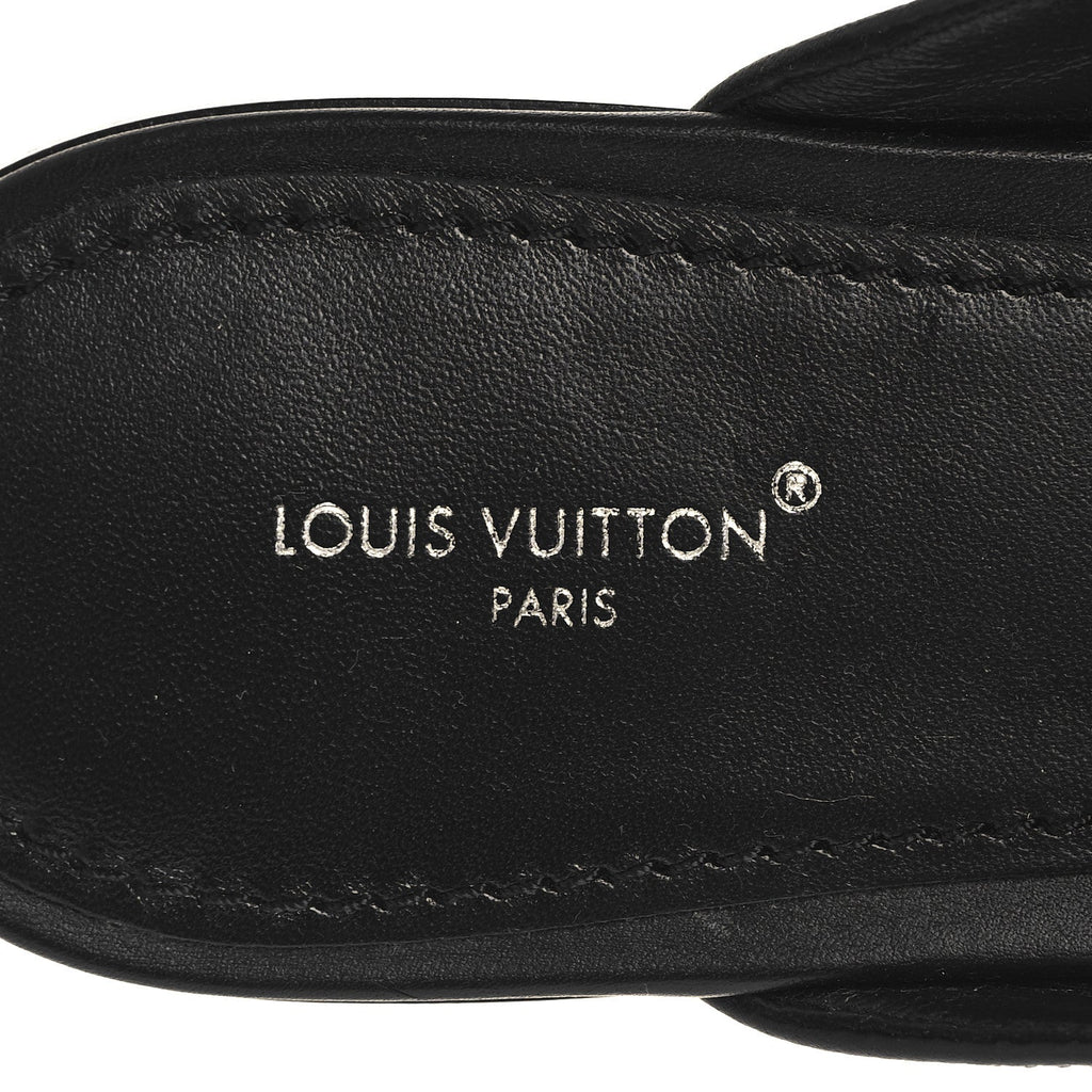 Louis Vuitton Calfskin LV Mare Open Back Loafers 40 Black