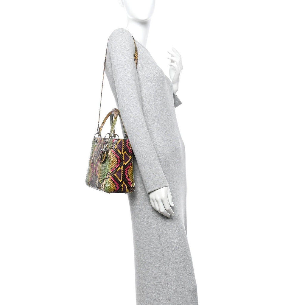 Christian Dior Snakeskin Medium Lady Dior Multicolor