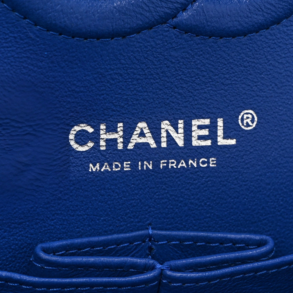 Chanel Lambskin Quilted Medium Double Flap Blue