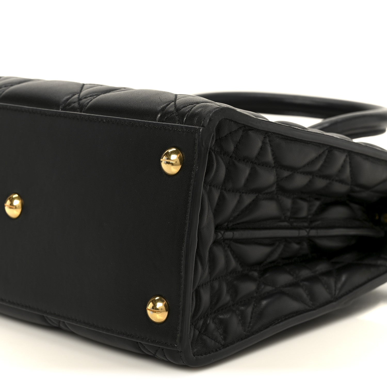 Christian Dior Calfskin Macrocannage Medium St. Honore Tote Black