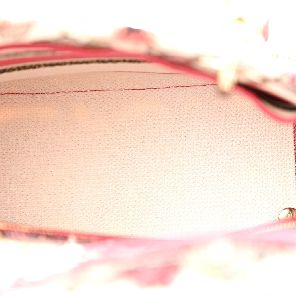Christian Dior Canvas Embroidered Butterfly Print Medium Lady D-Lite  Multicolor