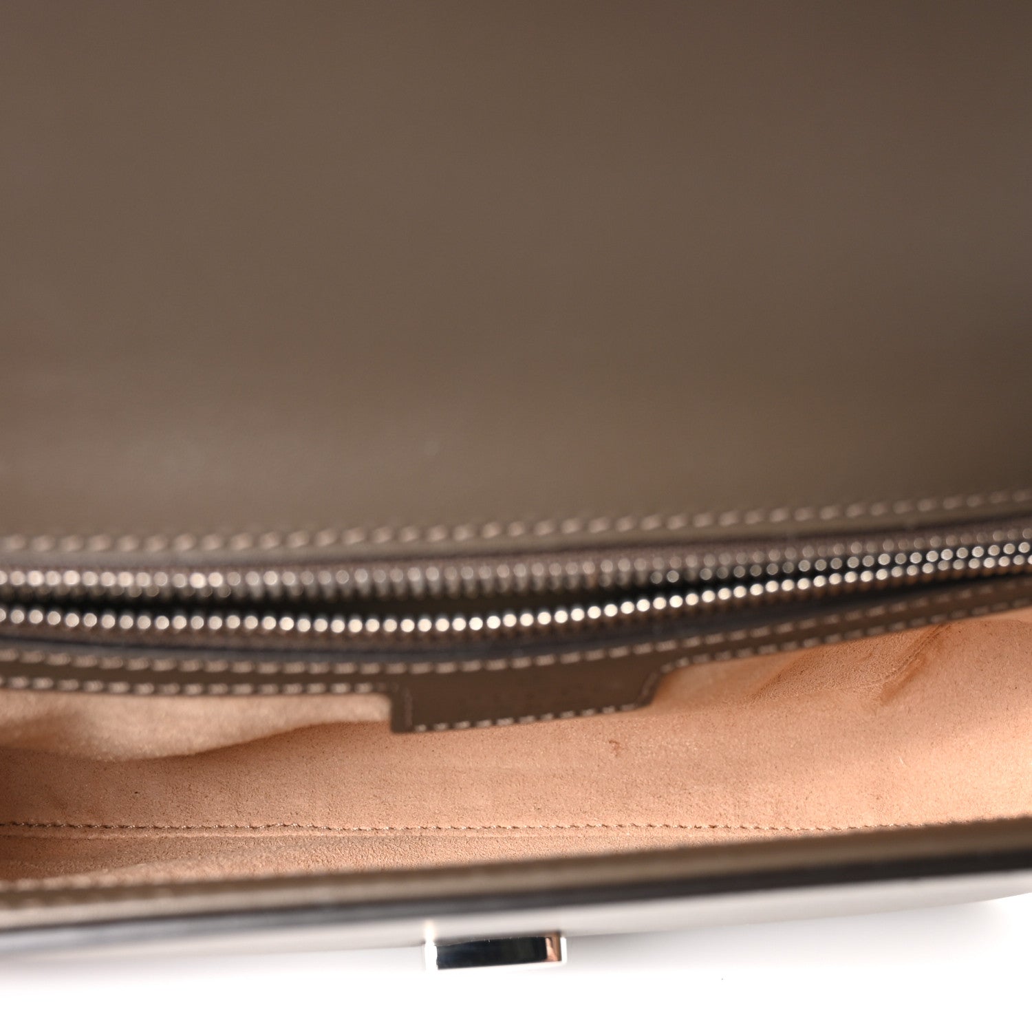 Gucci Senna Calfskin Petite GG Top Handle Shoulder Bag Craclet Brown