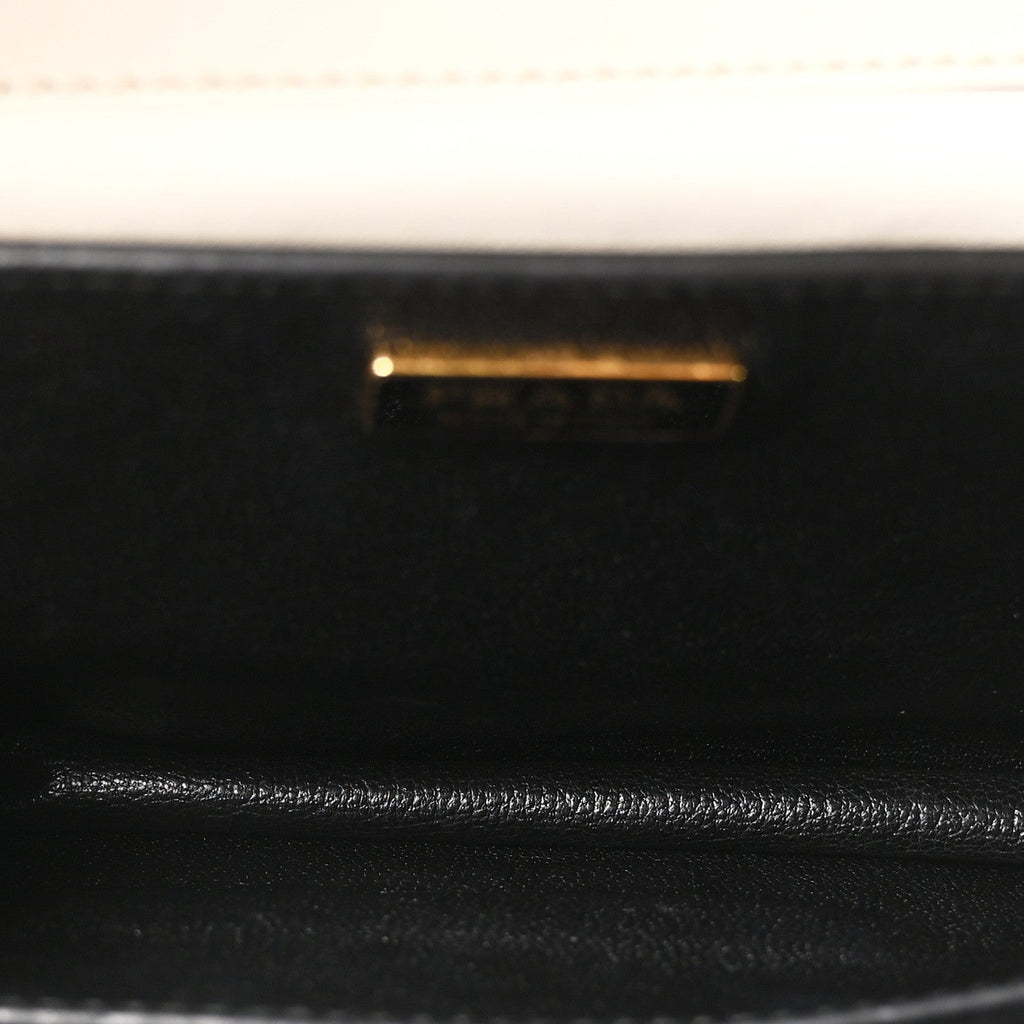 Prada City Calf Saffiano Cahier Bag Talco Black