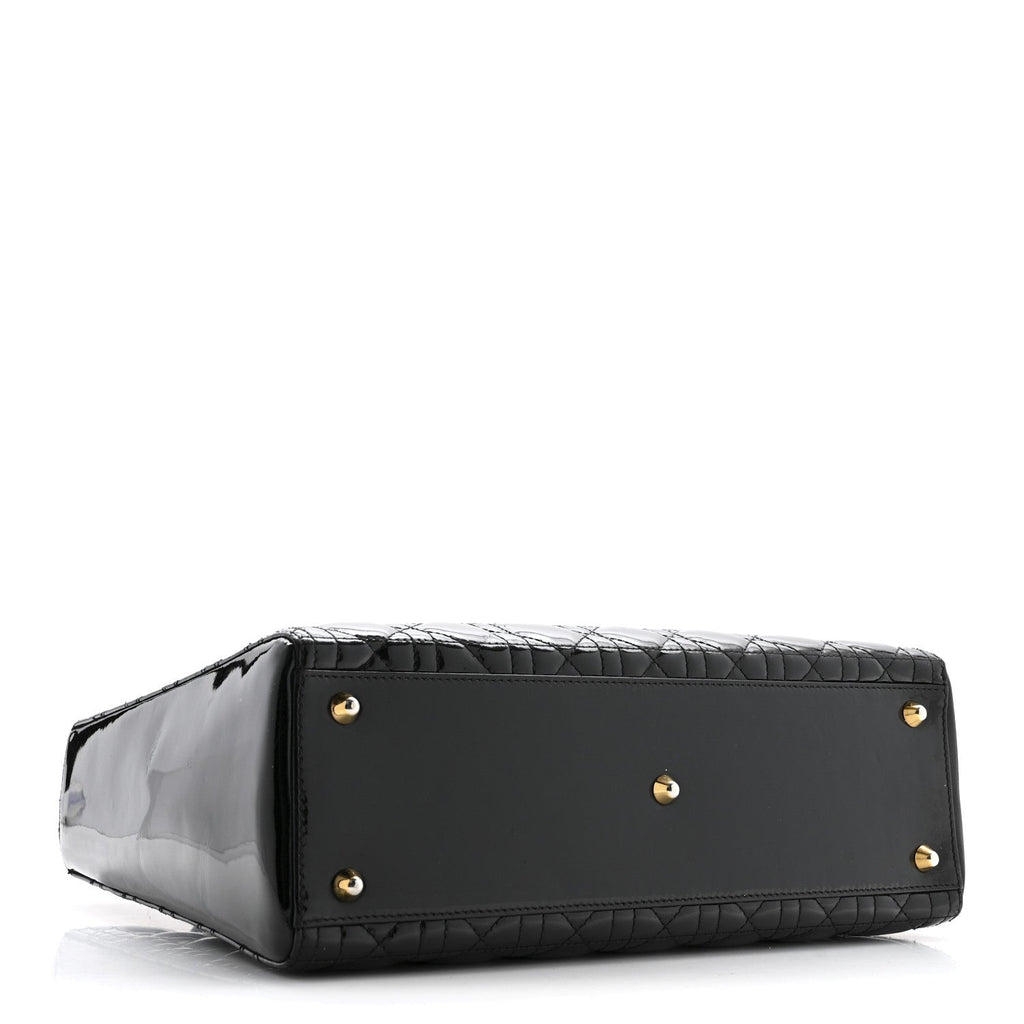 Christian Dior Patent Cannage Large Lady Dior Black
