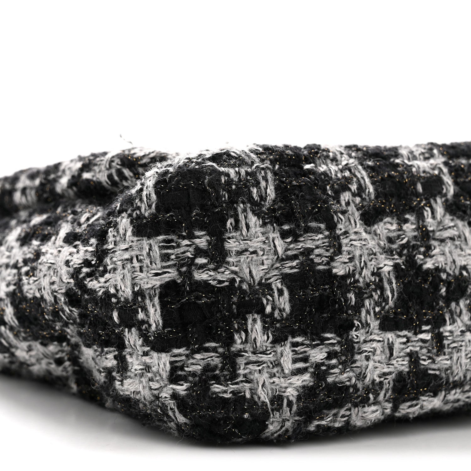 Chanel Wool Tweed Quilted Small Elegant Chain Flap Black Grey