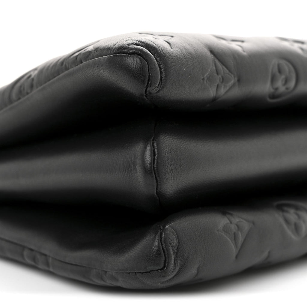 Louis Vuitton Lambskin Embossed Monogram Coussin PM Black