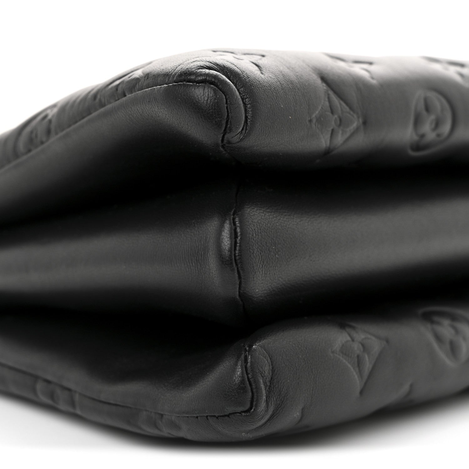 Louis Vuitton Lambskin Embossed Monogram Coussin PM Black