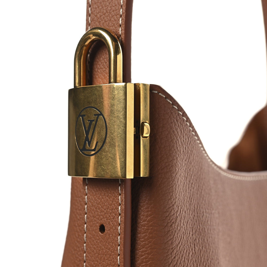 Louis Vuitton Grained Calfskin Low Key Hobo MM Cognac
