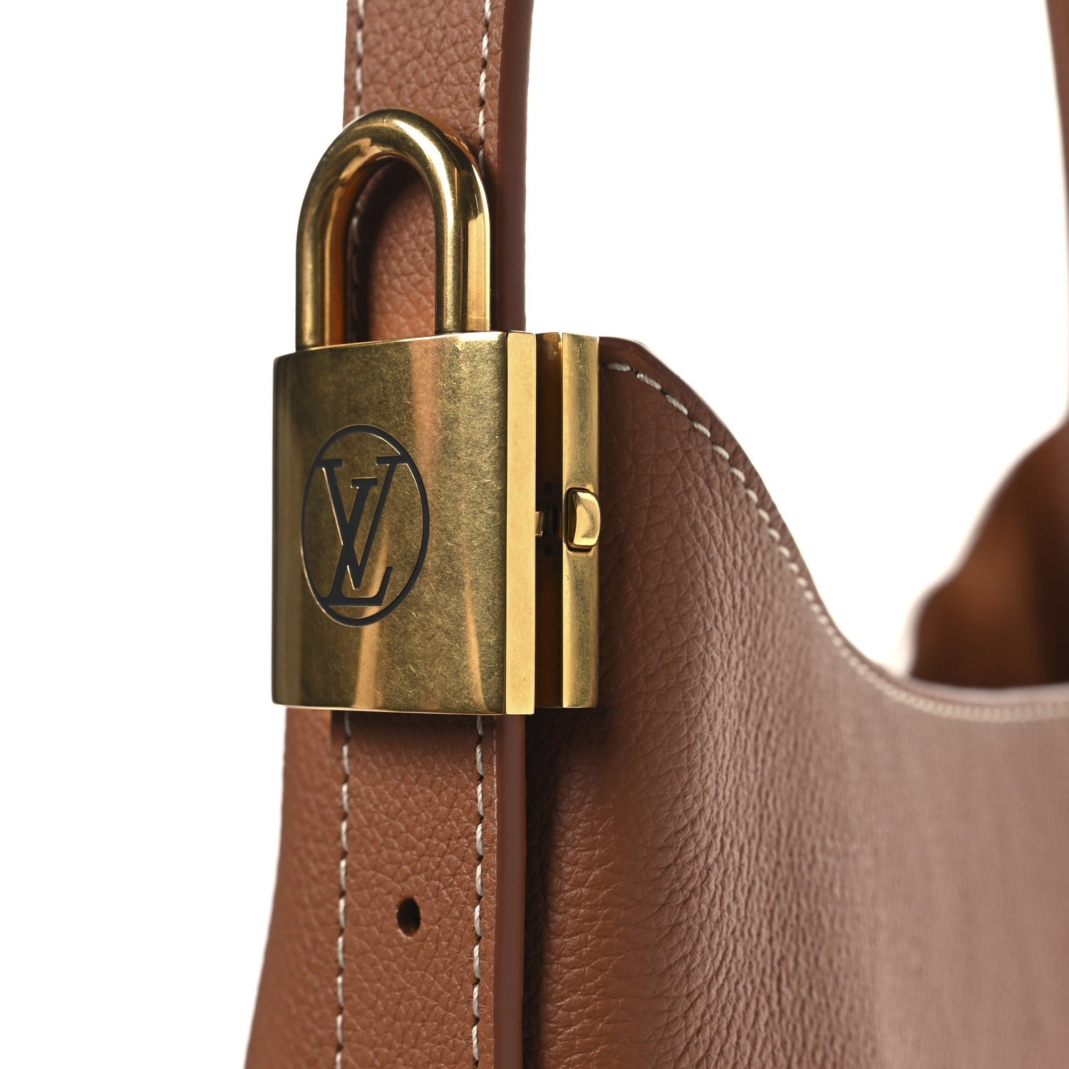 Louis Vuitton Grained Calfskin Low Key Hobo MM Cognac