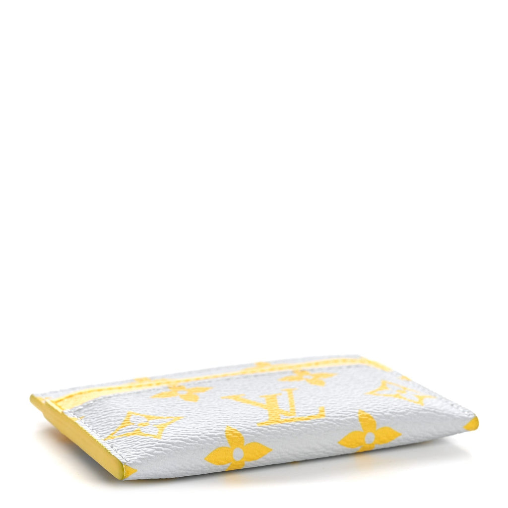 Louis Vuitton Monogram Glow Double Card Holder Gray Yellow