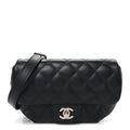 Chanel Calfskin Quilted CC Uniform Flap Belt Bag Black