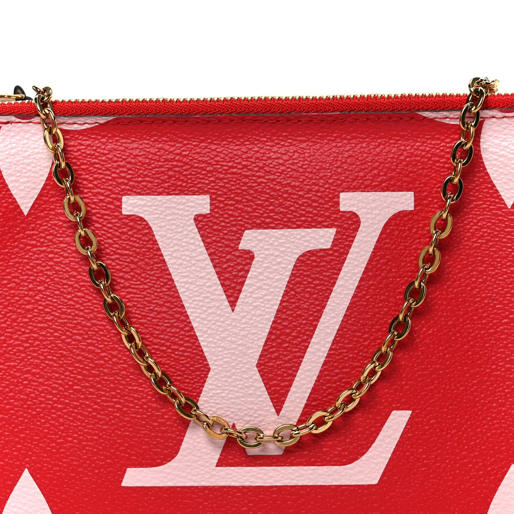 Louis Vuitton Monogram Giant Double Zip Pochette Rouge