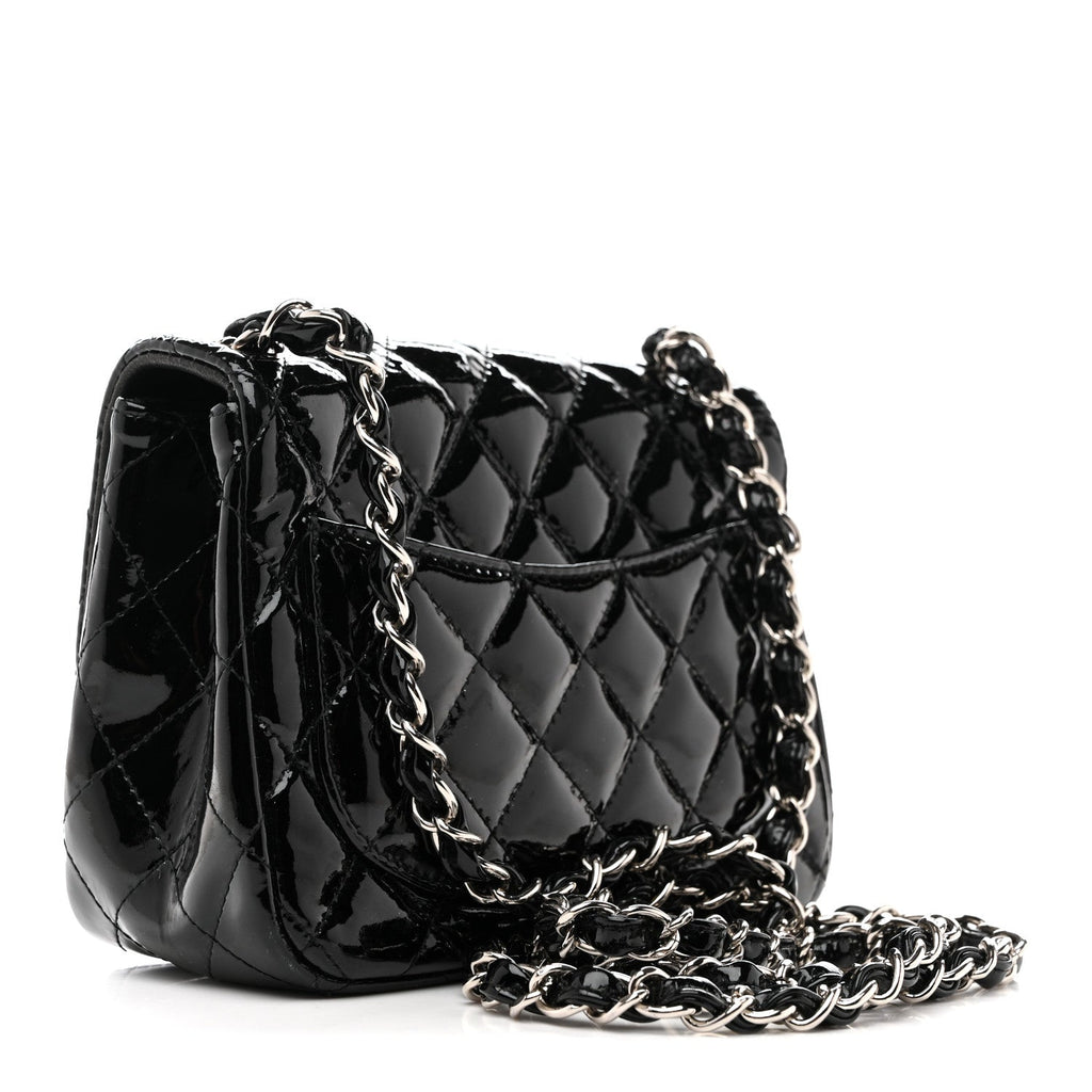 Chanel Patent Calfskin Quilted Mini Square Flap Black