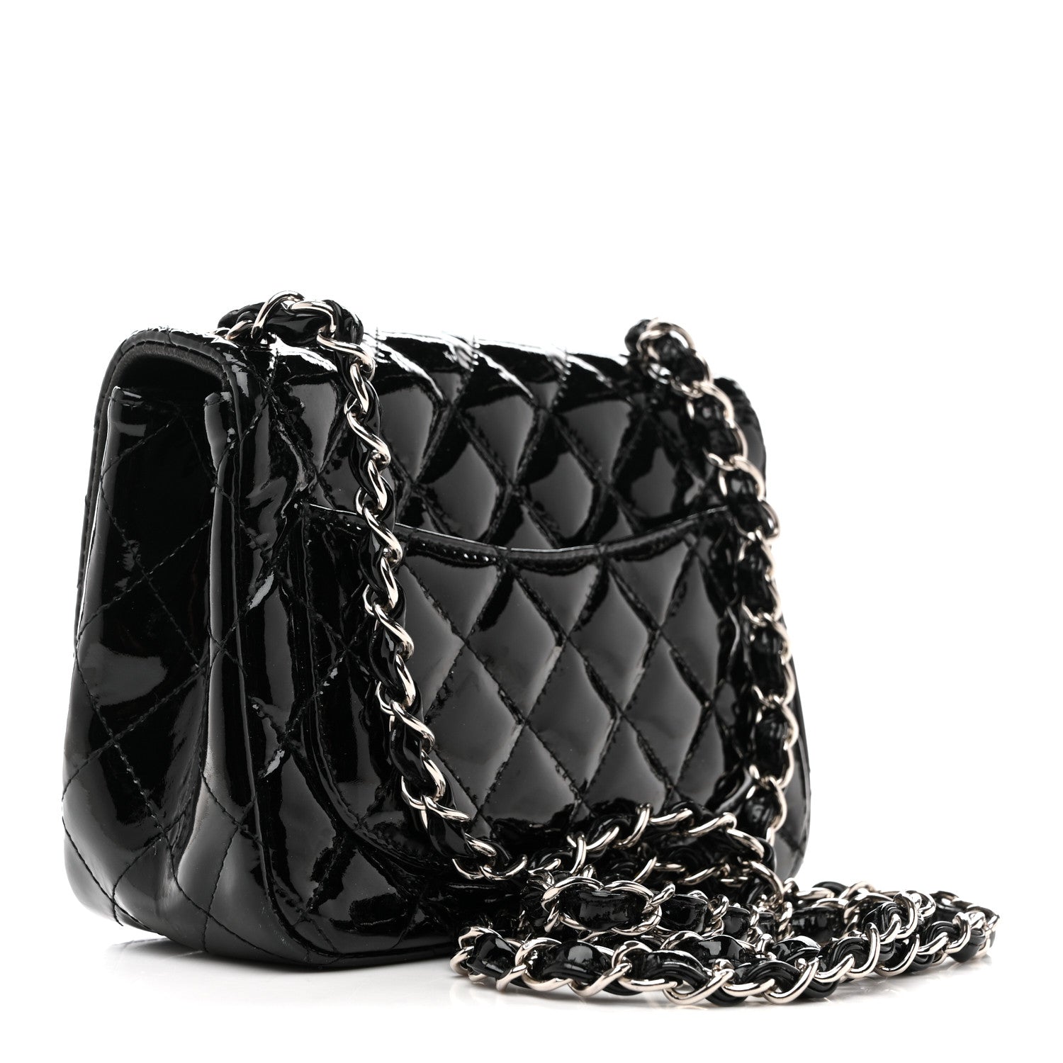 Chanel Patent Calfskin Quilted Mini Square Flap Black