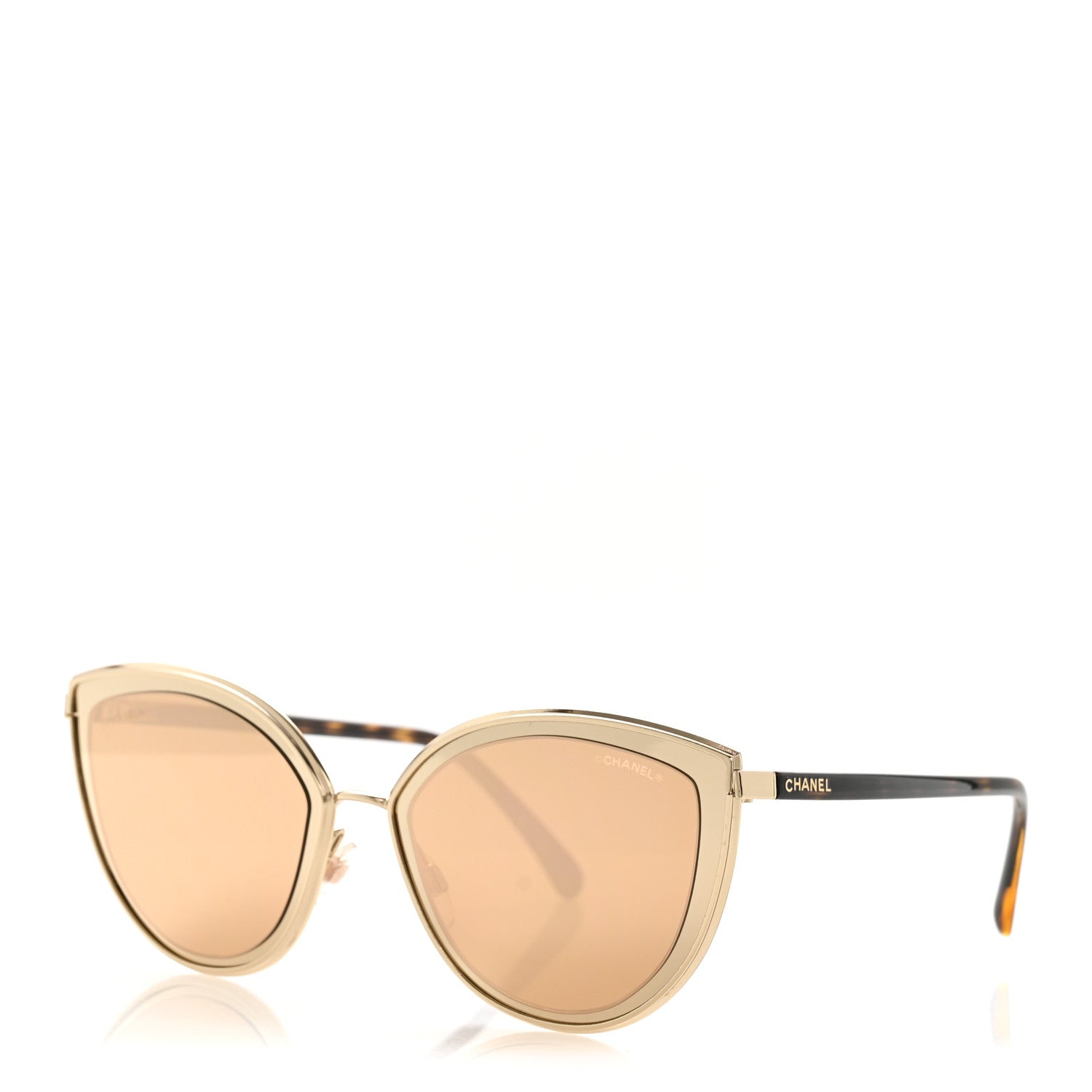Metal Cat Eye Sunglasses 4222 Gold