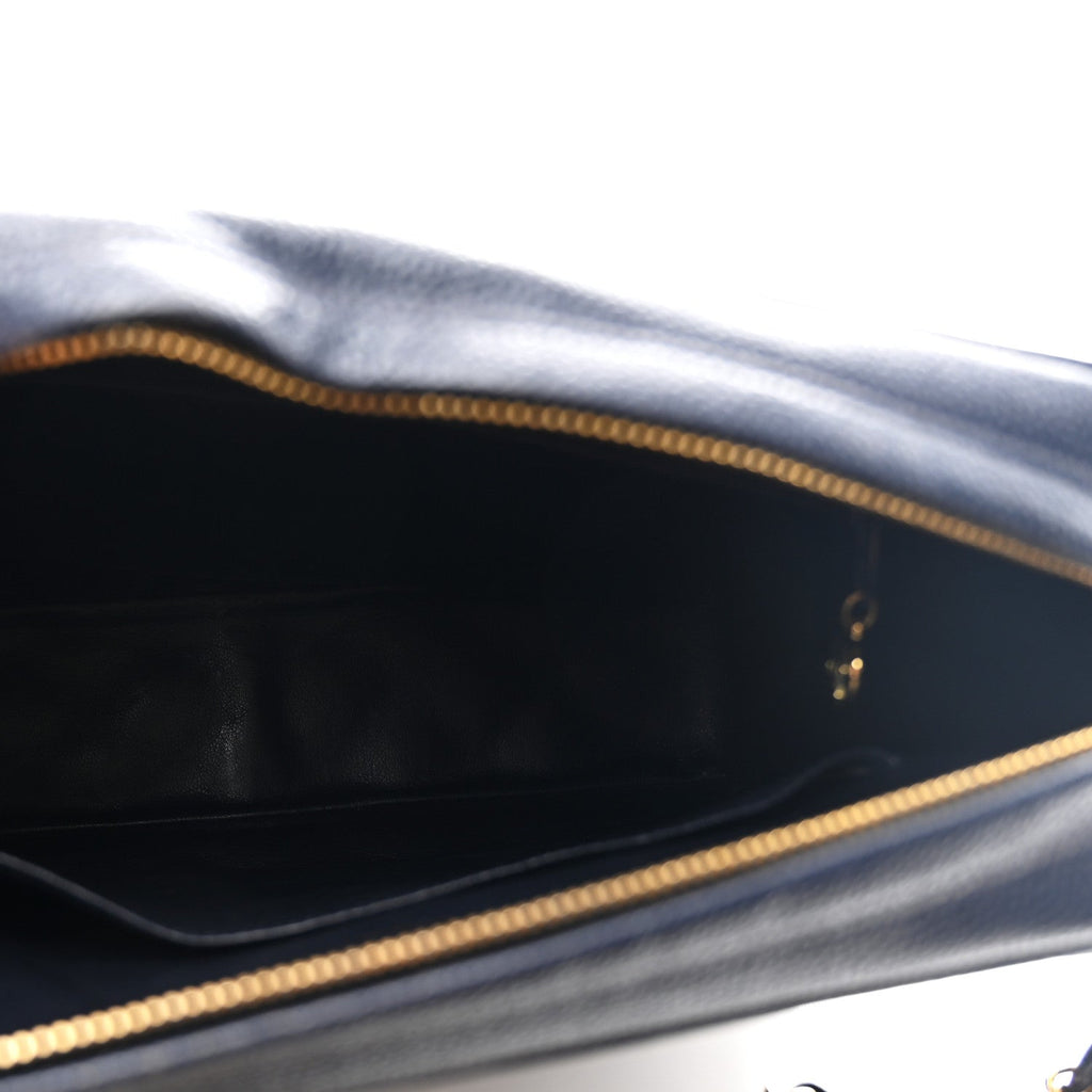 Chanel Caviar Quilted CC Shoulder Bag Navy