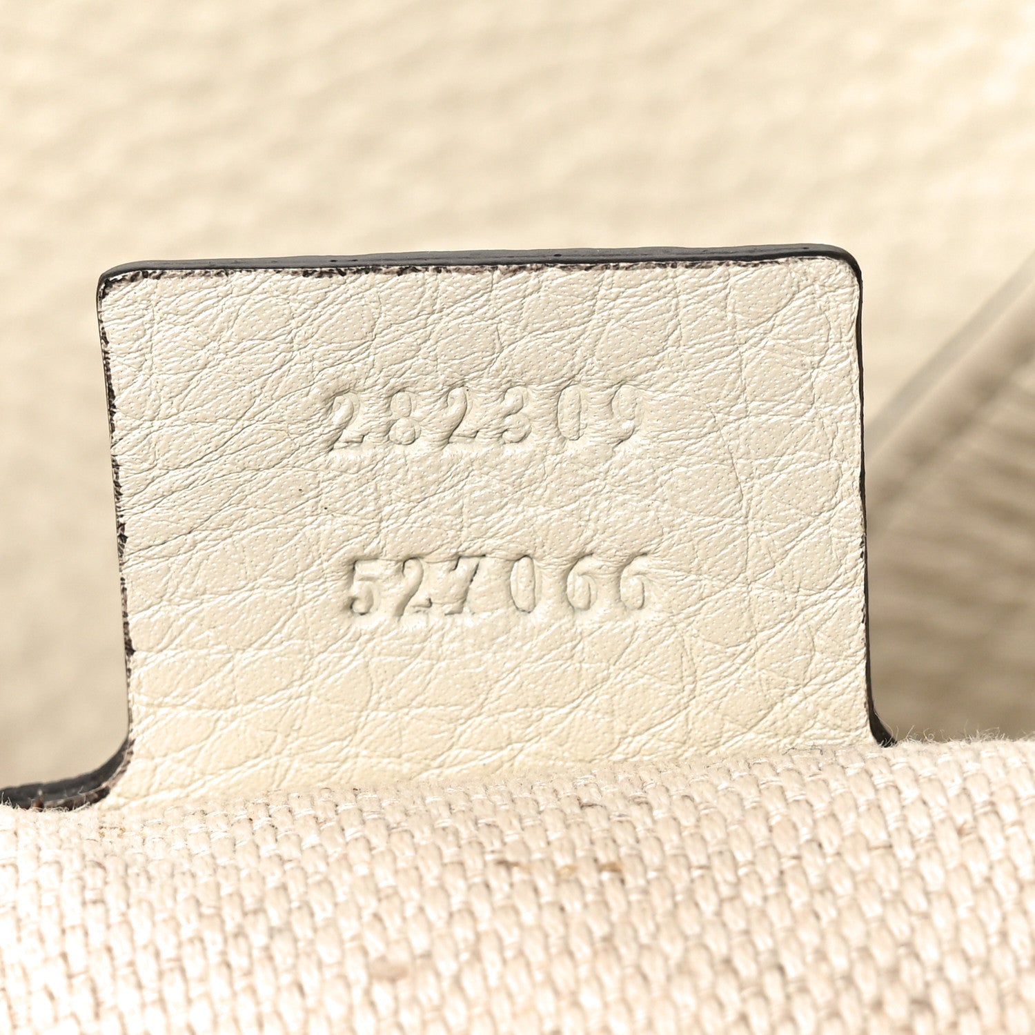 Gucci Pebbled Calfskin Medium Soho Shoulder Bag Off White