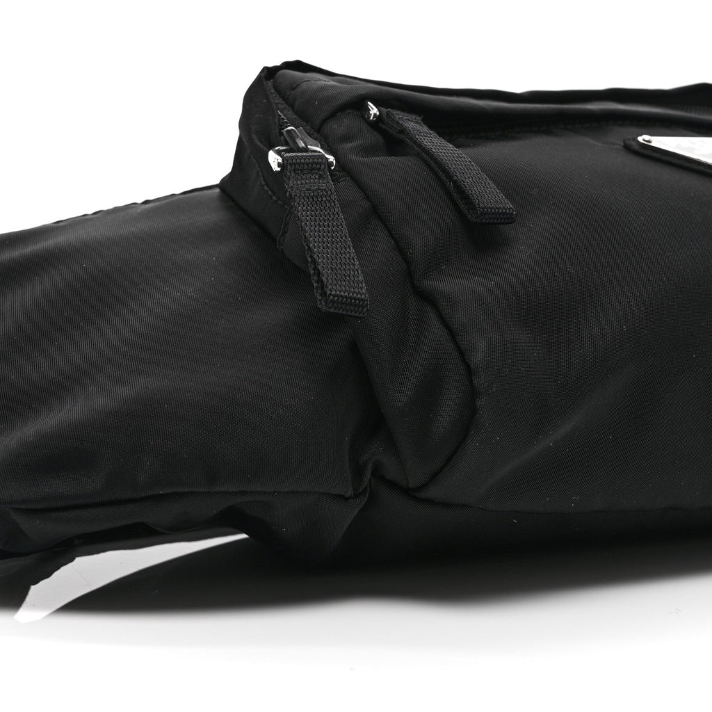 Prada Tessuto Nylon Double Pocket Belt Bag Black