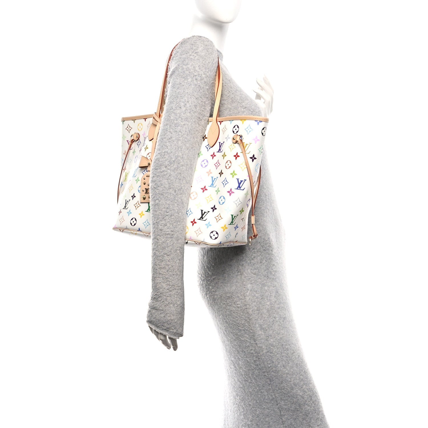 Louis Vuitton LV X TM Monogram Multicolor Neverfull MM White