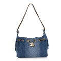 Chanel Washed Denim Quilted Mini Chanel 25 Handbag Blue