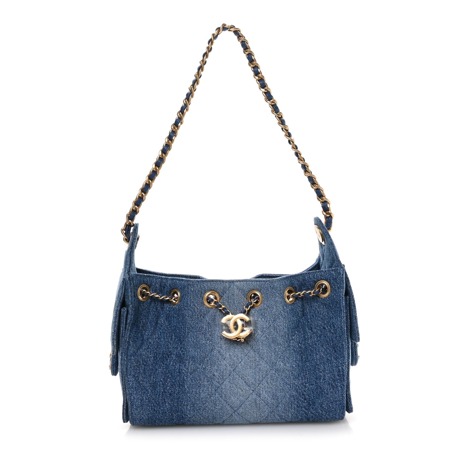 Chanel Washed Denim Quilted Mini Chanel 25 Handbag Blue