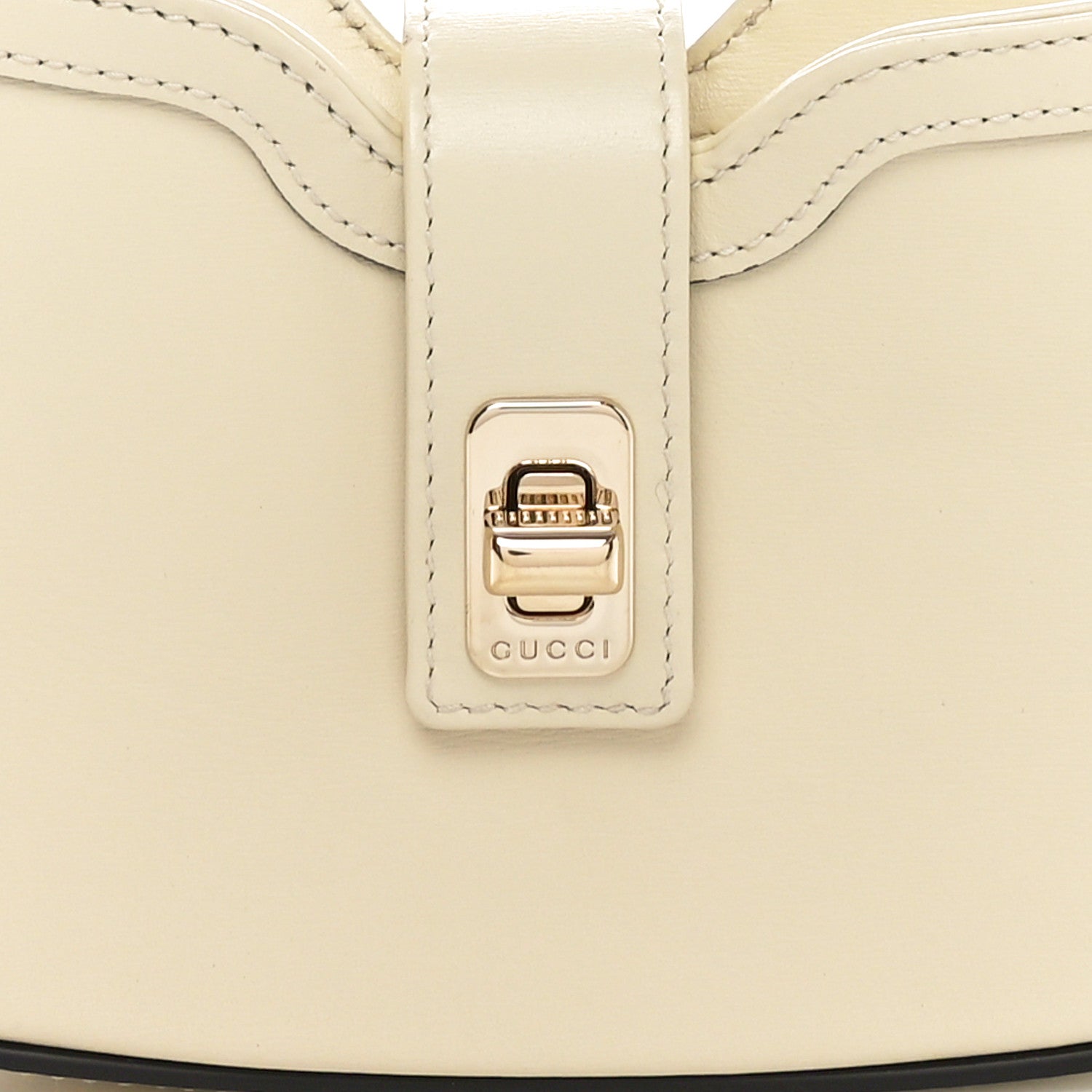 Gucci Calfskin Mini Moon Side Shoulder Bag Ivory