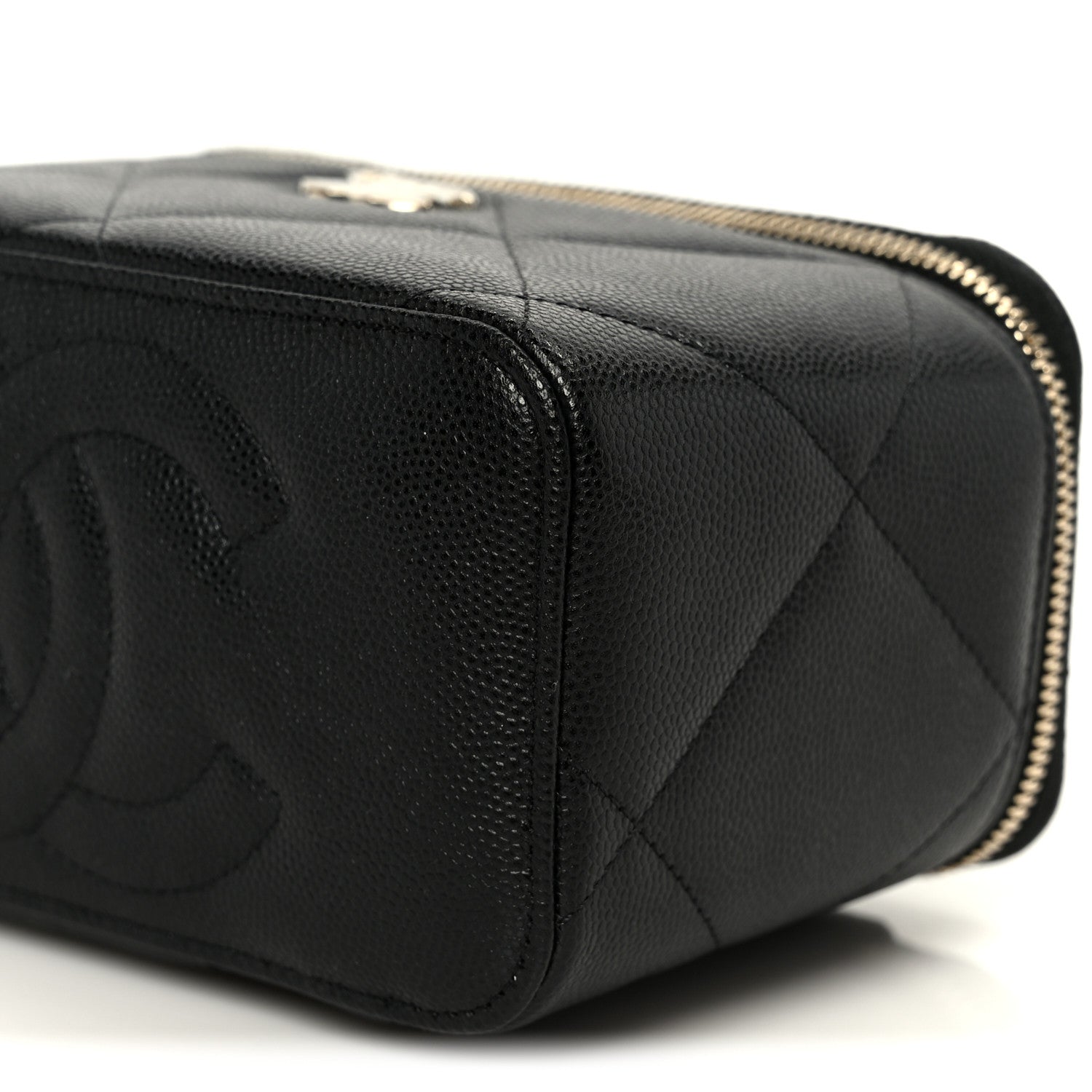 Chanel Caviar Quilted Top Handle Long Vanity Black