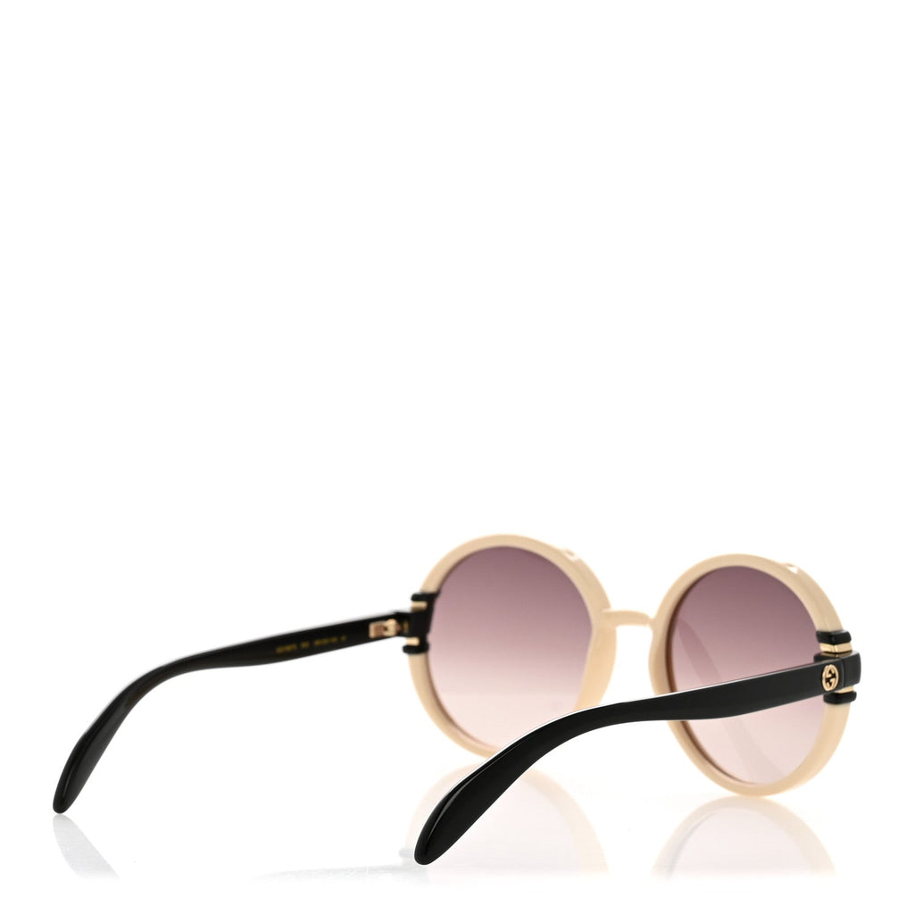 Gucci Acetate Round Sunglasses GG1067S White Black