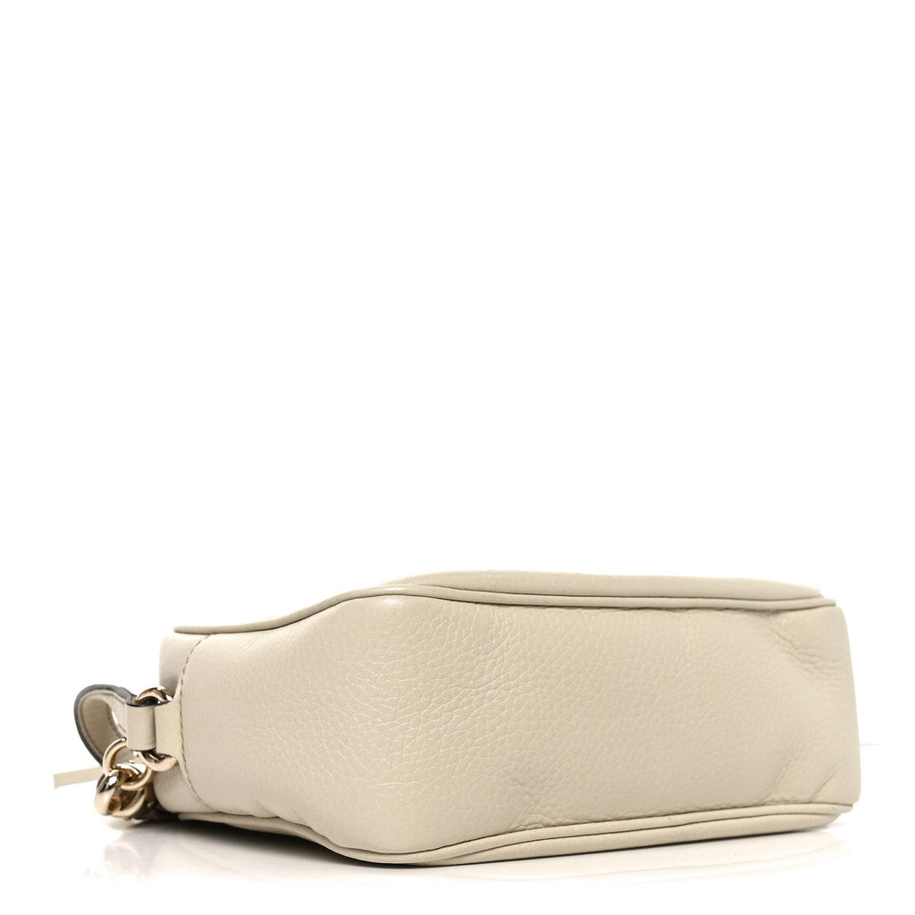 Gucci Pebbled Calfskin Small Soho Disco Bag Off White