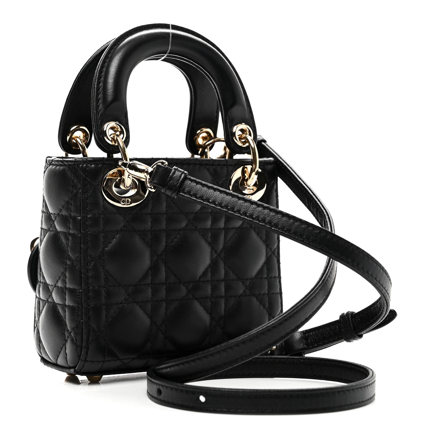 Christian Dior Lambskin Cannage Micro Lady Dior Black