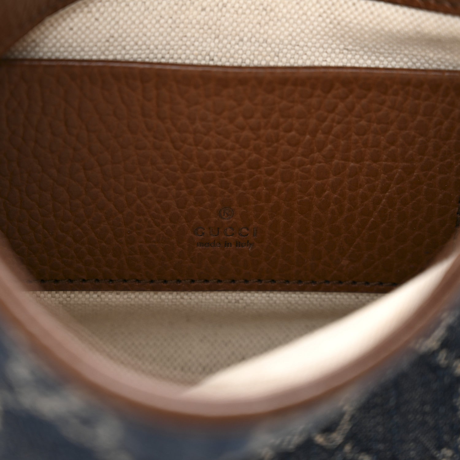 Gucci New Denim GG Monogram Calfskin Mini Jackie 1961 Hobo Blue Tea Cuir
