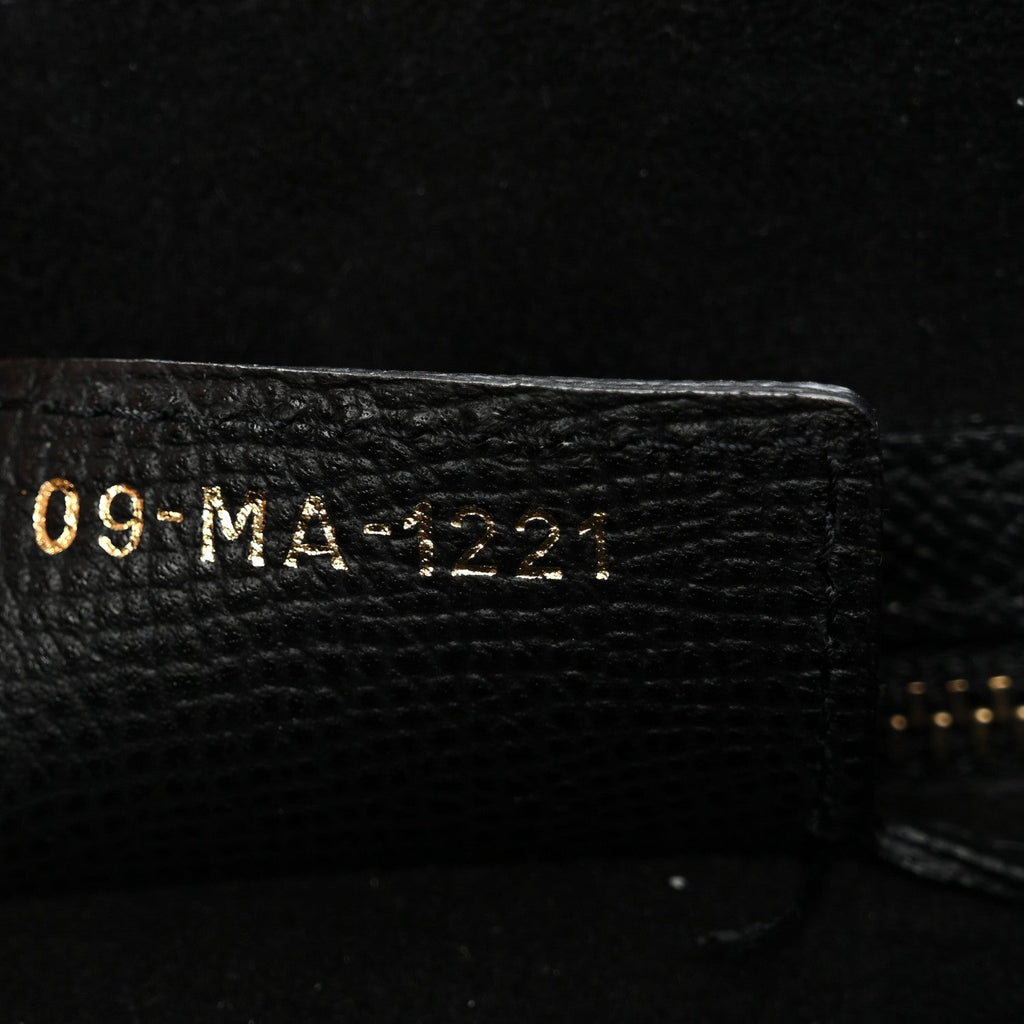 Christian Dior Grained Calfskin Saddle Bag Black