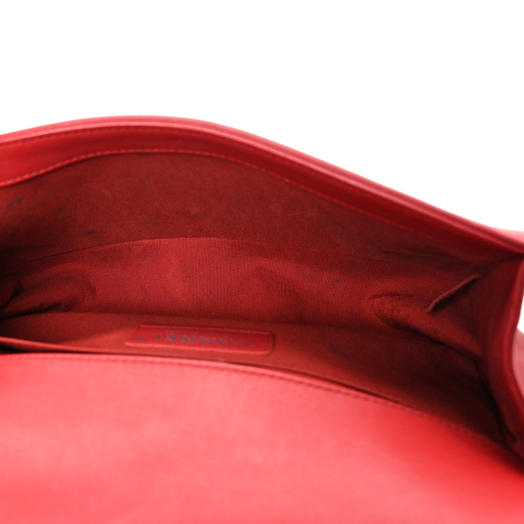 Chanel Lambskin Quilted Medium Boy Flap Red