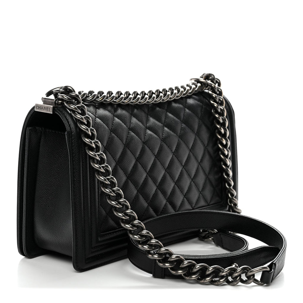 Chanel Caviar Quilted Medium Boy Flap Black
