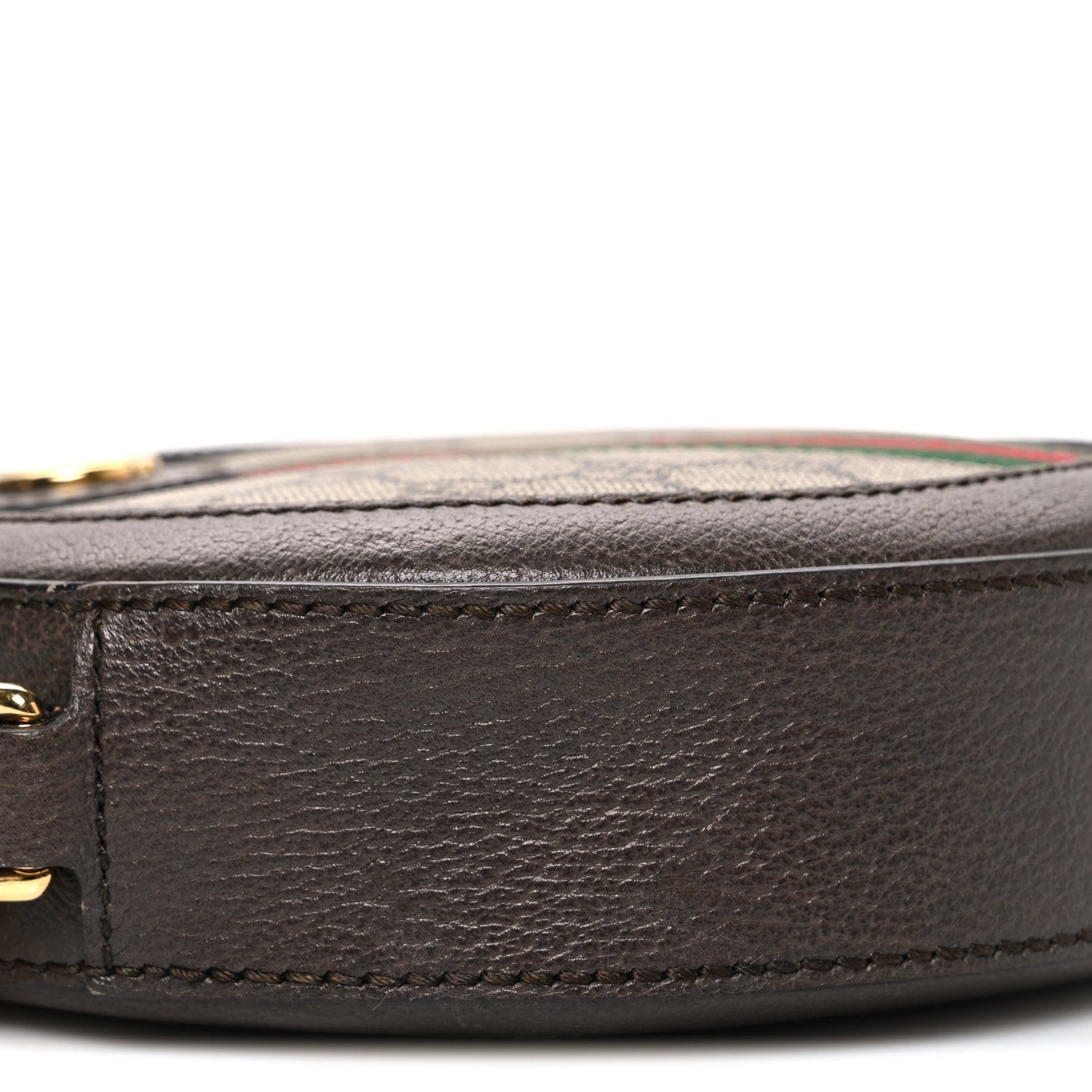 Gucci GG Supreme Monogram Web Mini Ophidia Round Shoulder Bag Brown