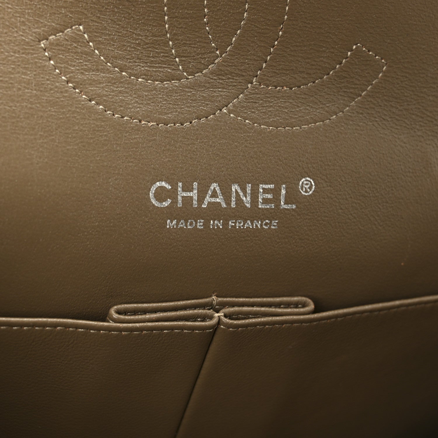 Chanel Crinkled Patent Quilted Medium Double Flap Beige