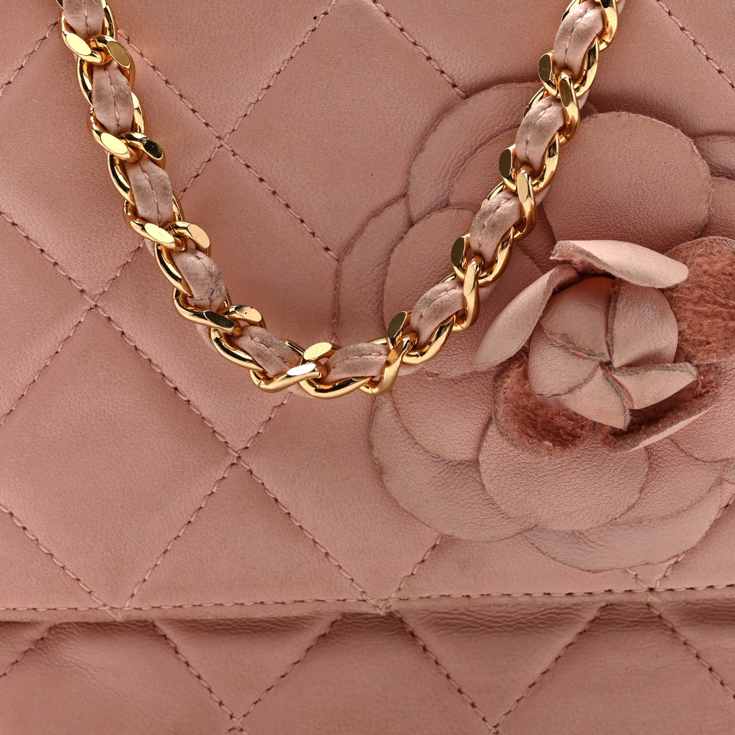 Chanel Lambskin Camellia Mini Flap Pink