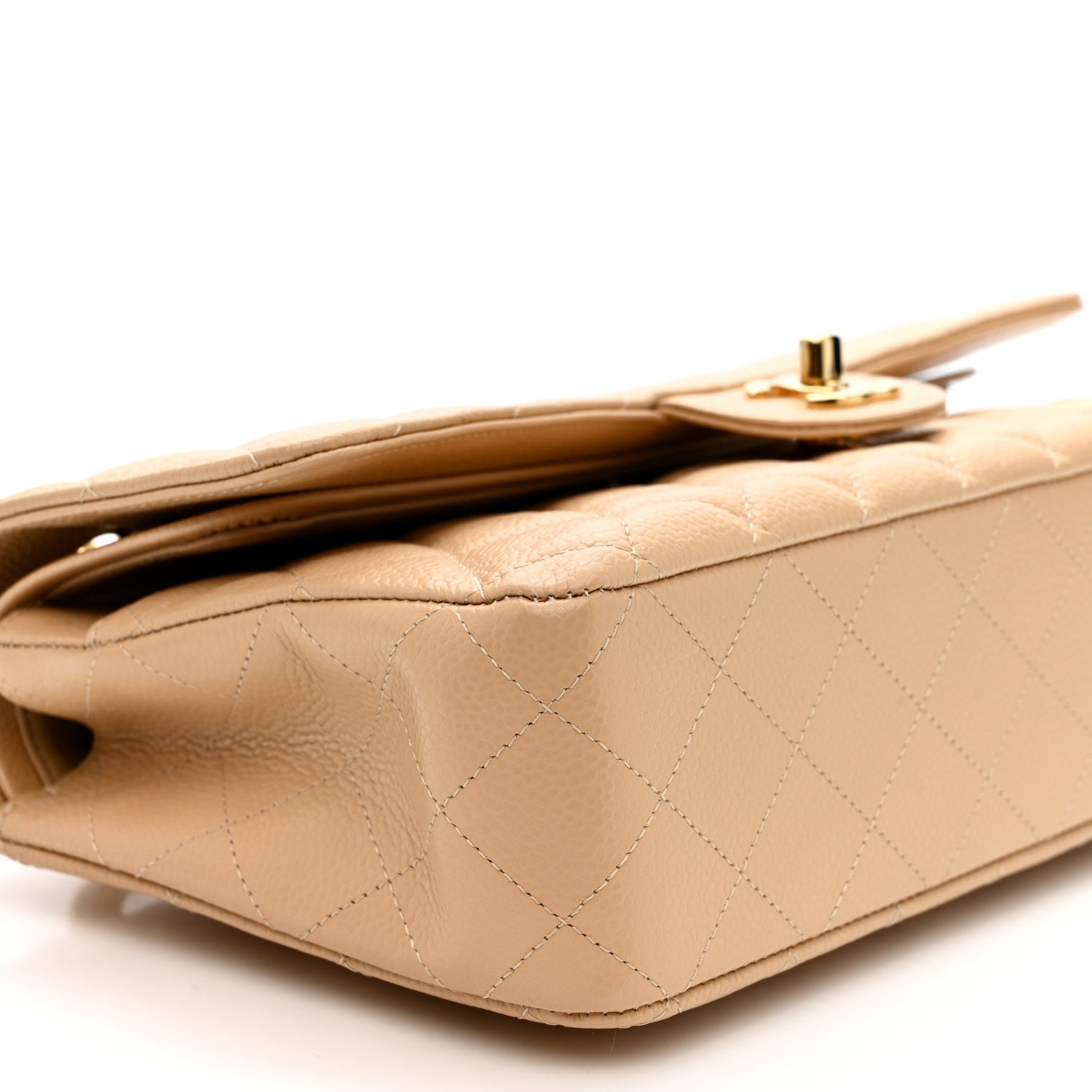 Chanel Caviar Quilted Medium Double Flap Beige