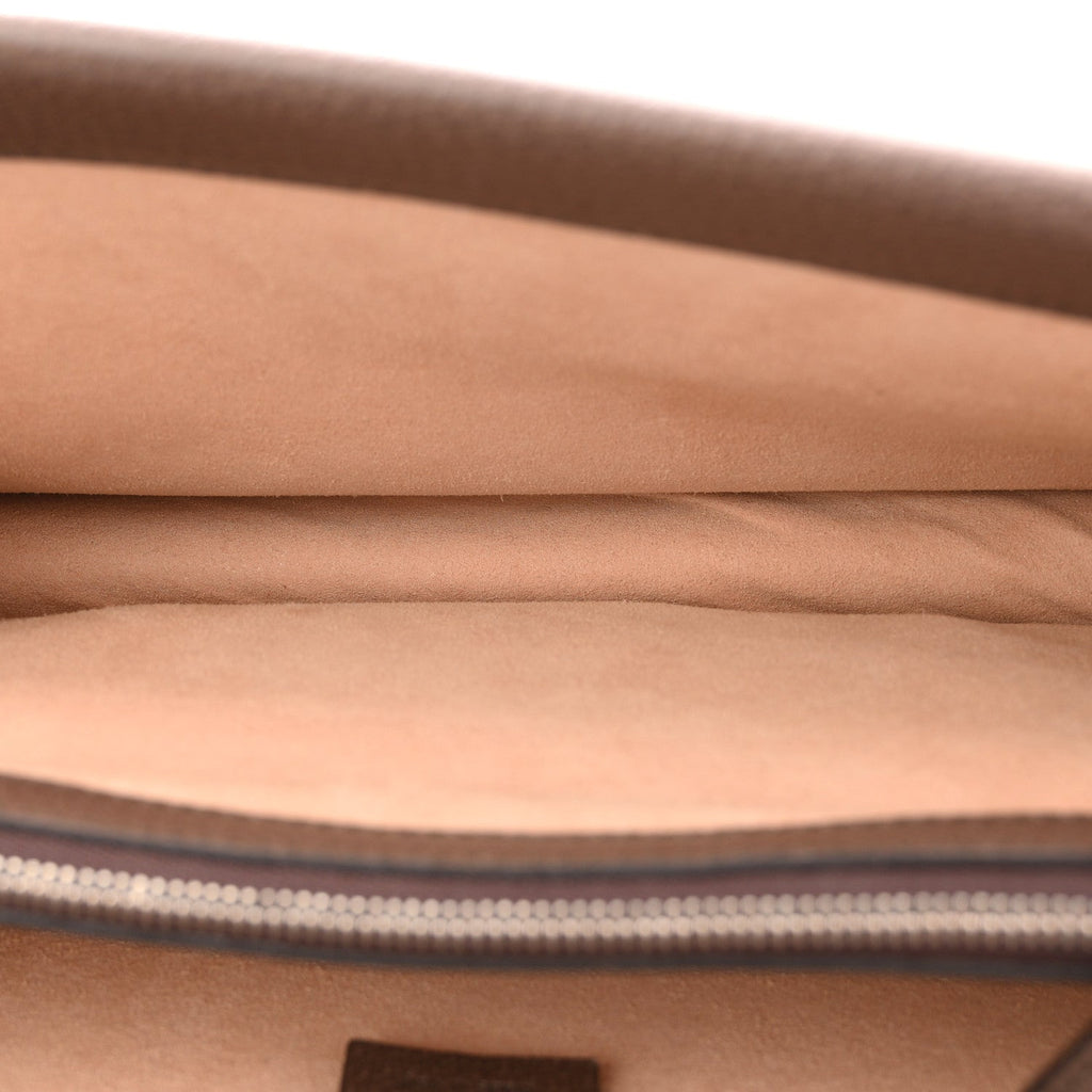 Gucci GG Supreme Monogram Textured Dollar Calfskin Top Handle Dionysus Shoulder Bag Beige Ebony New Acero