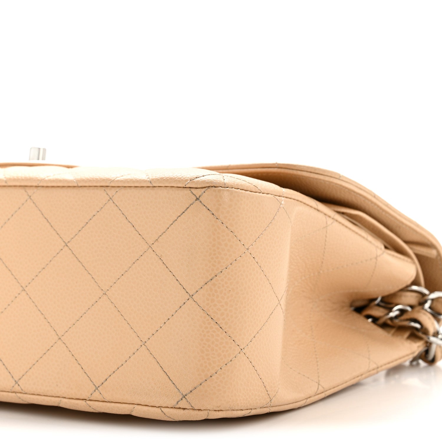 Chanel Caviar Quilted Jumbo Double Flap Beige Clair