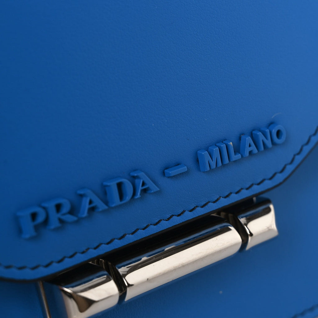 Prada City Calf Bi-Color Sybille Mini Crossbody Bag Marea Black