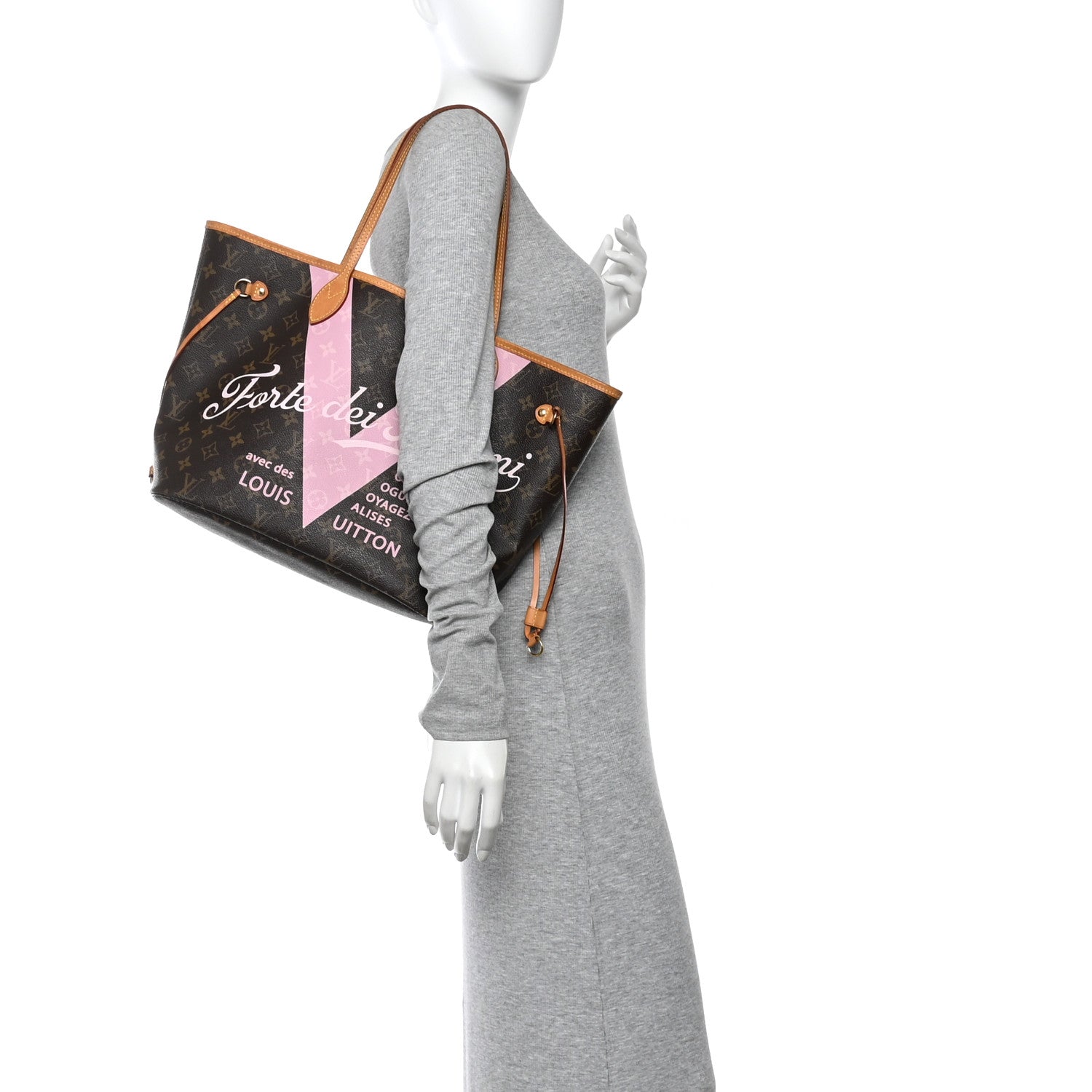 Louis Vuitton Monogram Forte Dei Marmi V Neverfull MM Rose Ballerine