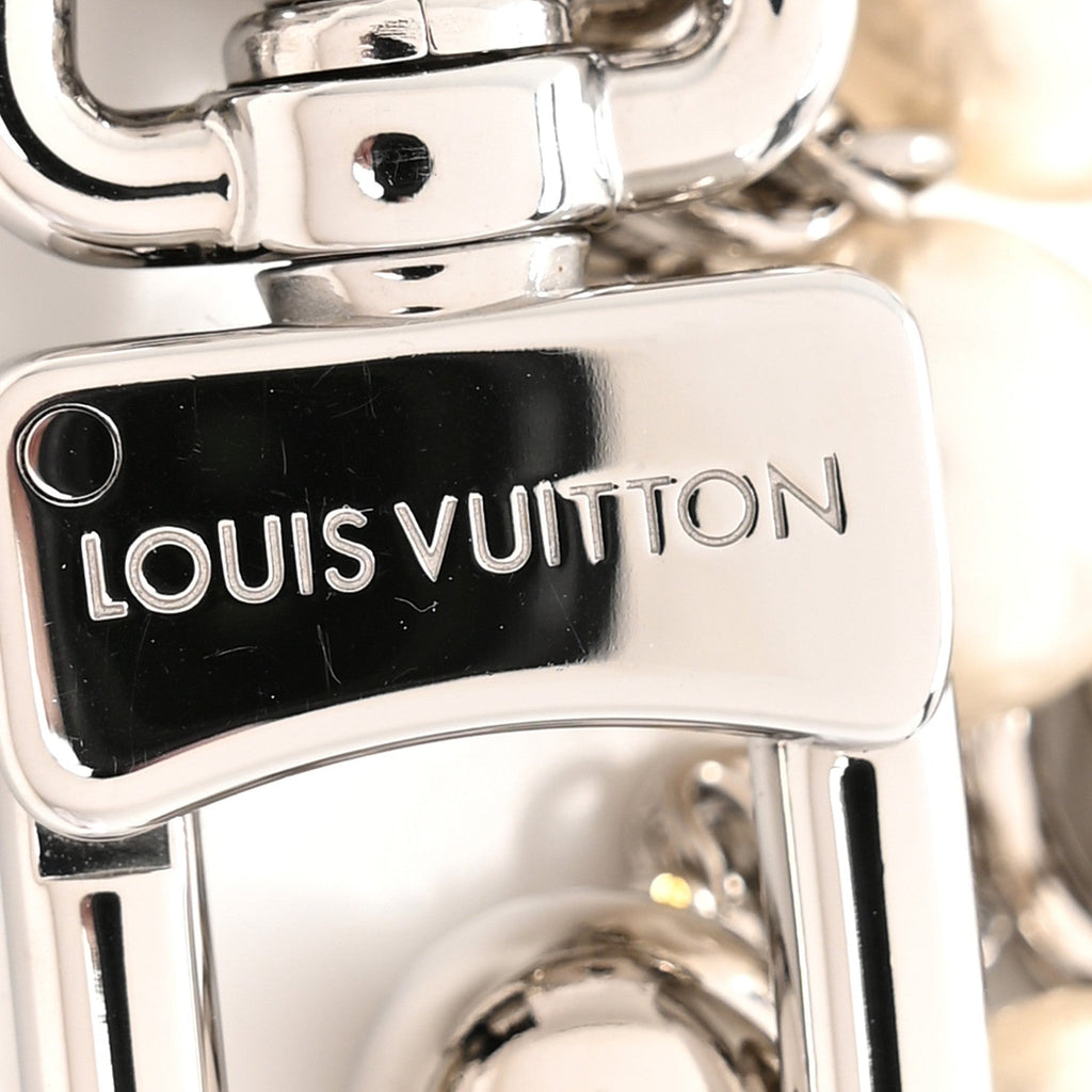 Louis Vuitton Metal Pearl Chain Midnight Bag Charm Silver