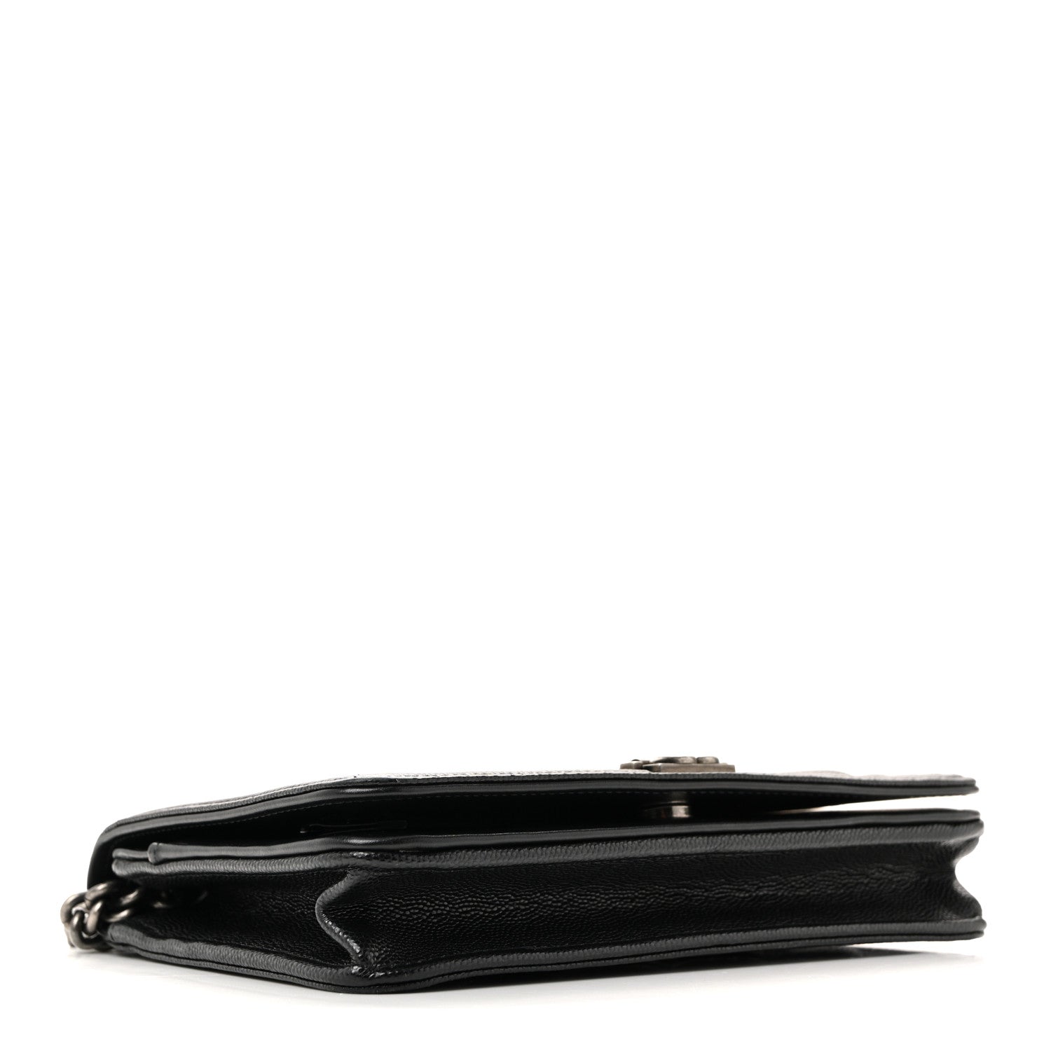 Chanel Caviar Quilted Boy Wallet On Chain WOC Black