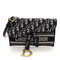 Christian Dior Oblique Slim Saddle Pouch Blue