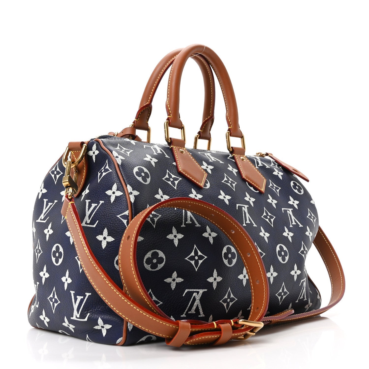 Louis Vuitton Calfskin Monogram Speedy P9 Bandouliere 30 Indigo