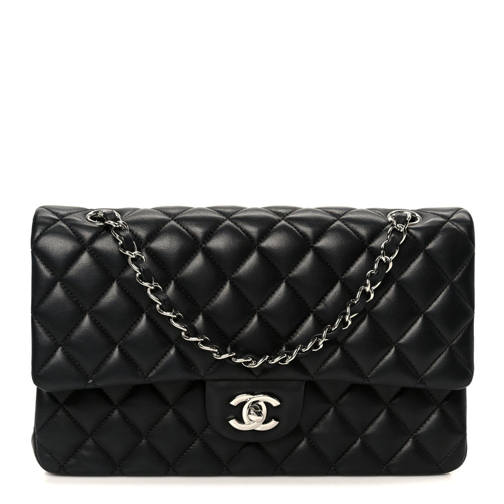 Chanel Lambskin Quilted Medium Double Flap Black