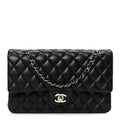Chanel Lambskin Quilted Medium Double Flap Black