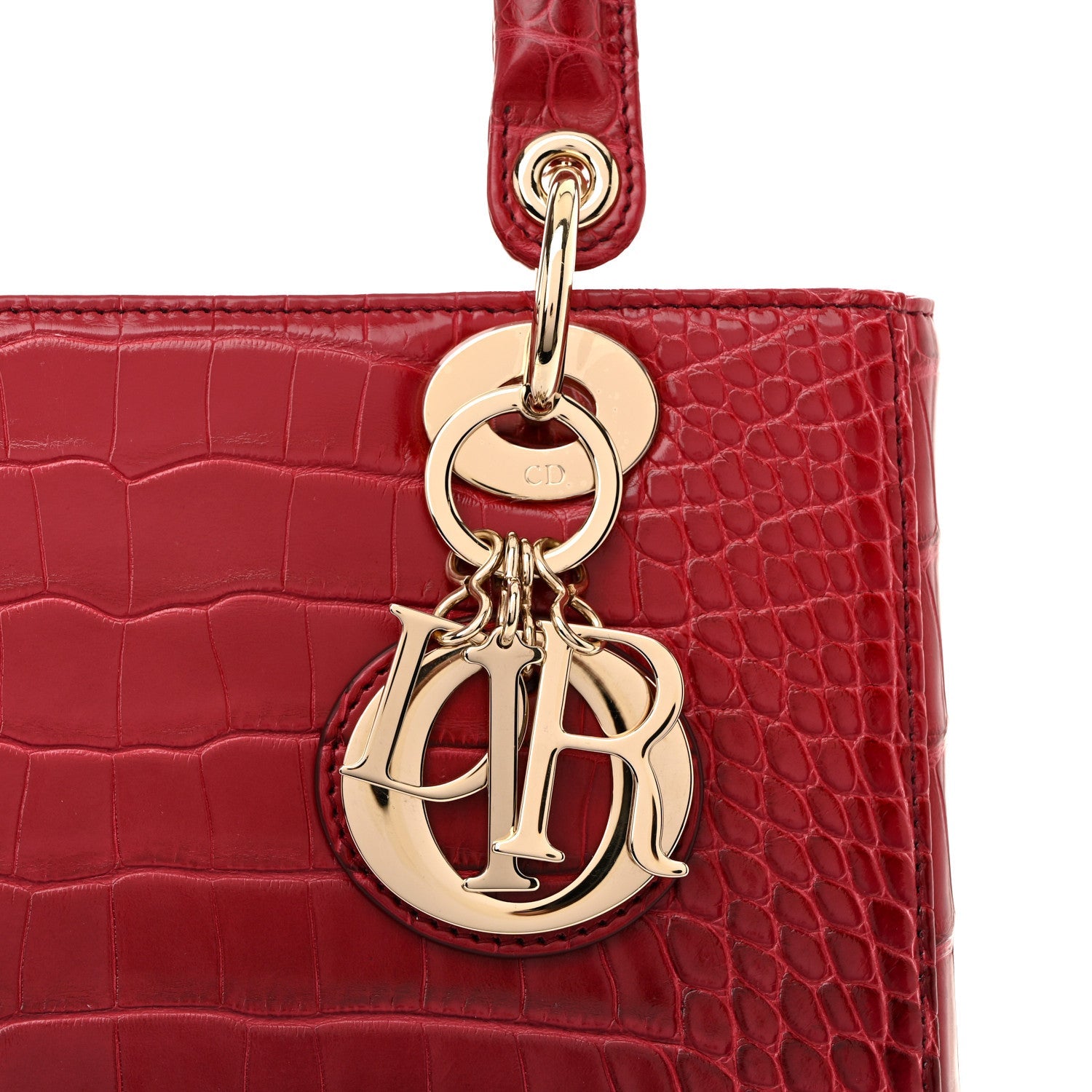 Christian Dior Alligator Gradient Medium Lady Dior Red